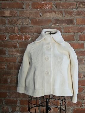 Banana Republic Cream Knit Cardigan with Rounded  Collar